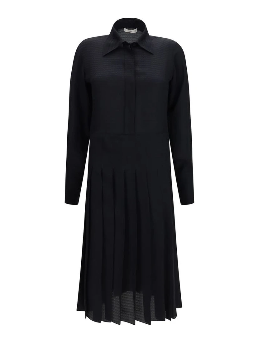 Black Silk Casual Dress