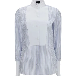 Blue Cotton Pattern Shirt
