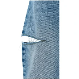 Blue Cotton Straight-Leg Jeans