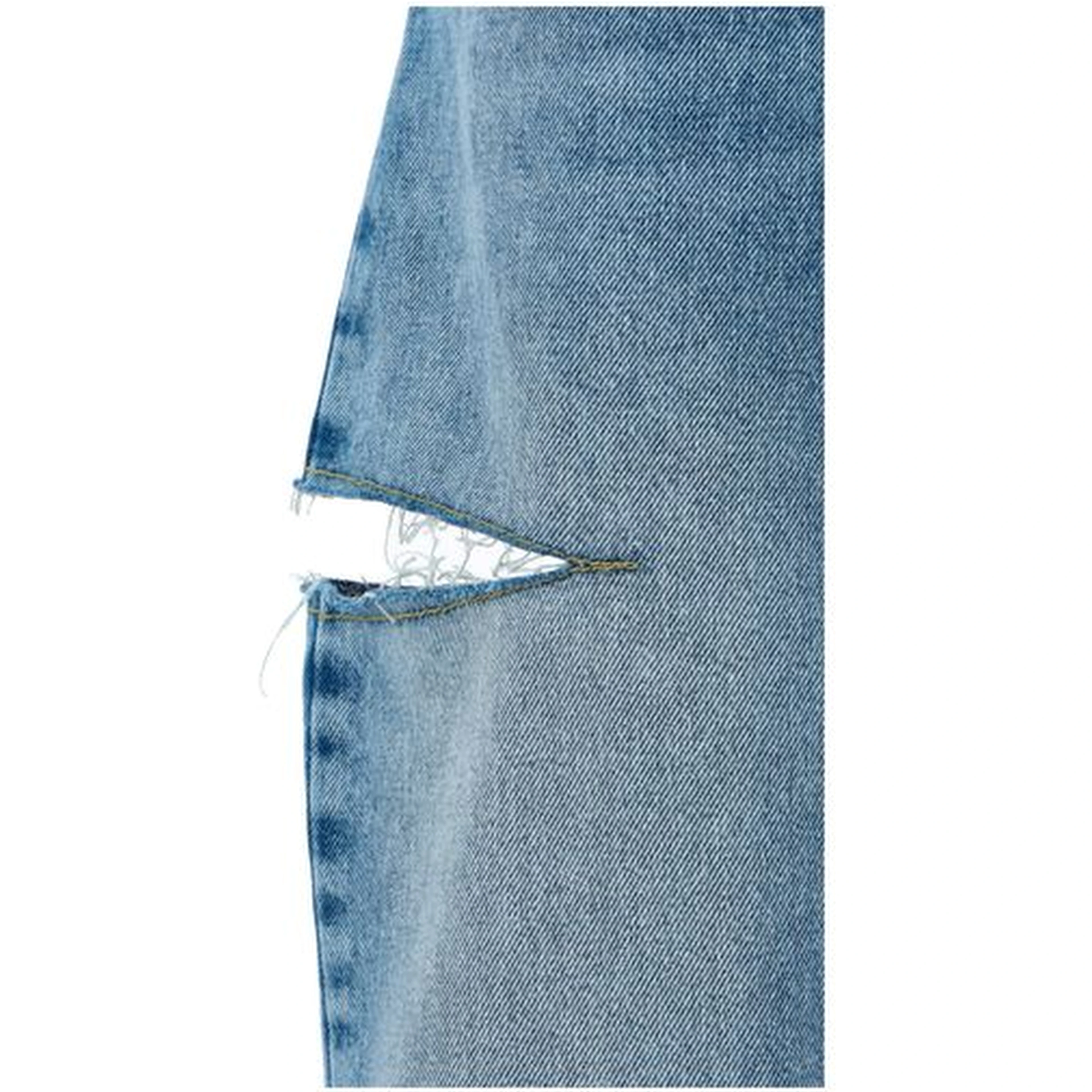 Blue Cotton Straight-Leg Jeans