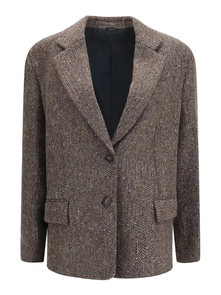 Brown Wool Oves Aries Biker Jacket