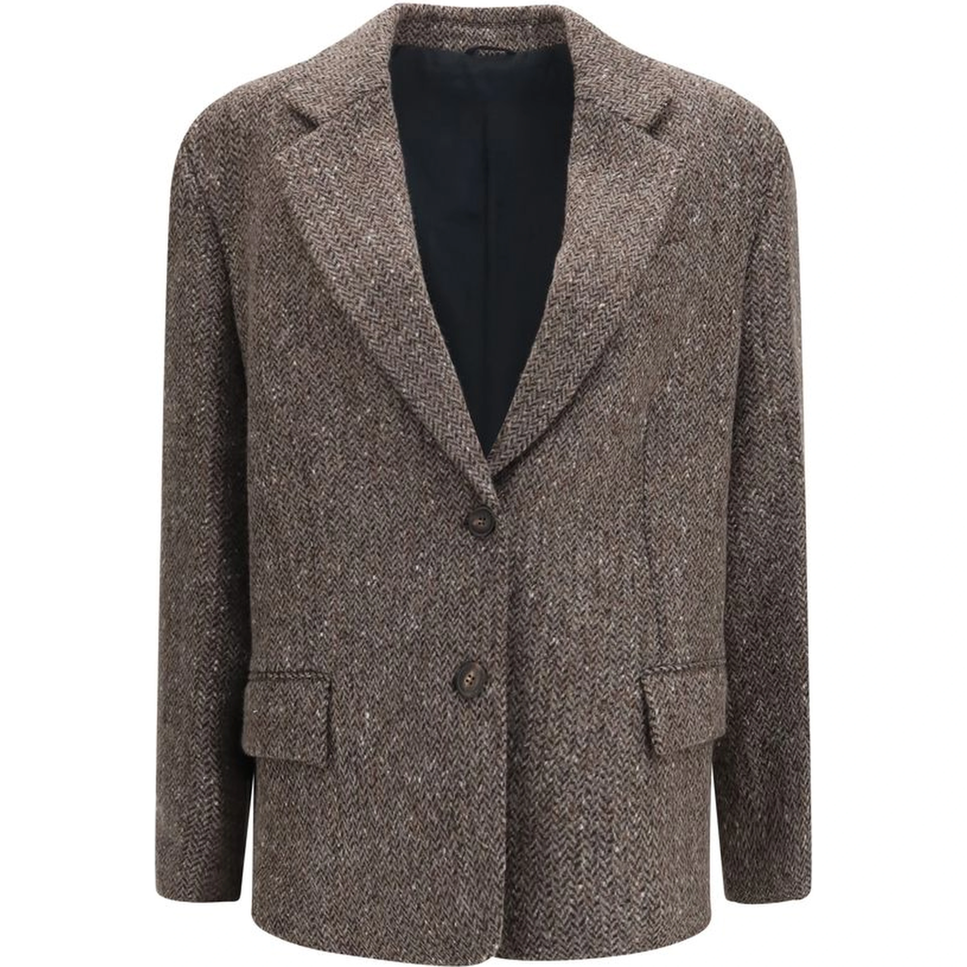 Brown Wool Oves Aries Biker Jacket