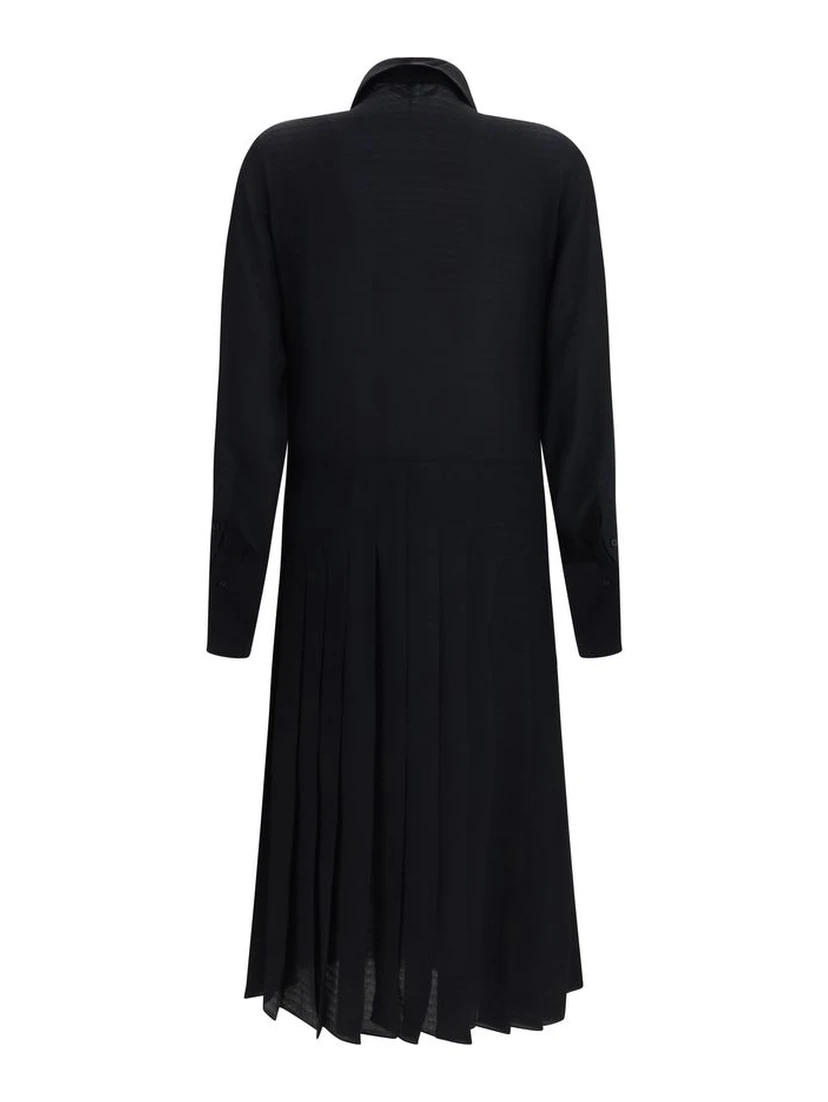 Black Silk Casual Dress
