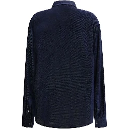 Blue Silk Dress Shirt