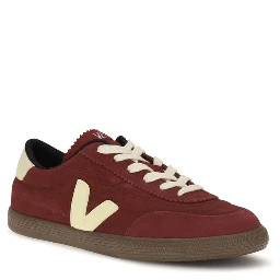 Bordeaux Suede Leather Low Top Sneakers