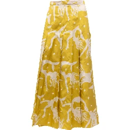 Yellow skirt with off-white details