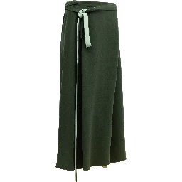Women Silk Skirt in Dark Green