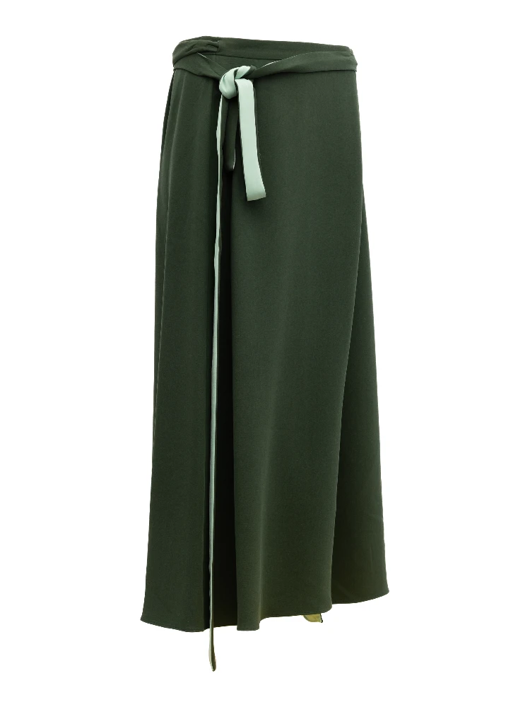Women Silk Skirt in Dark Green alternative