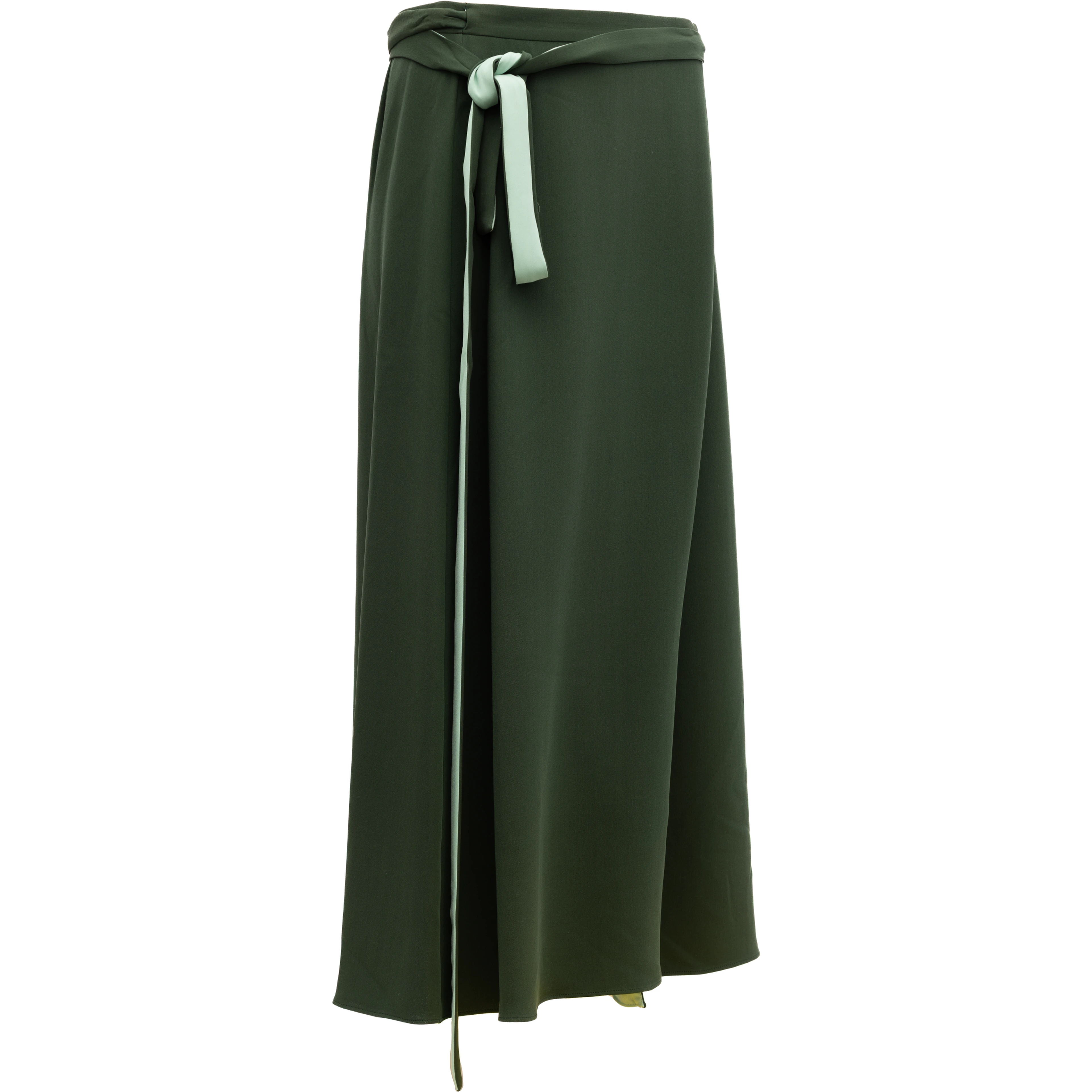 Women Silk Skirt in Dark Green