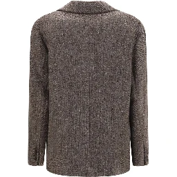 Brown Wool Oves Aries Biker Jacket