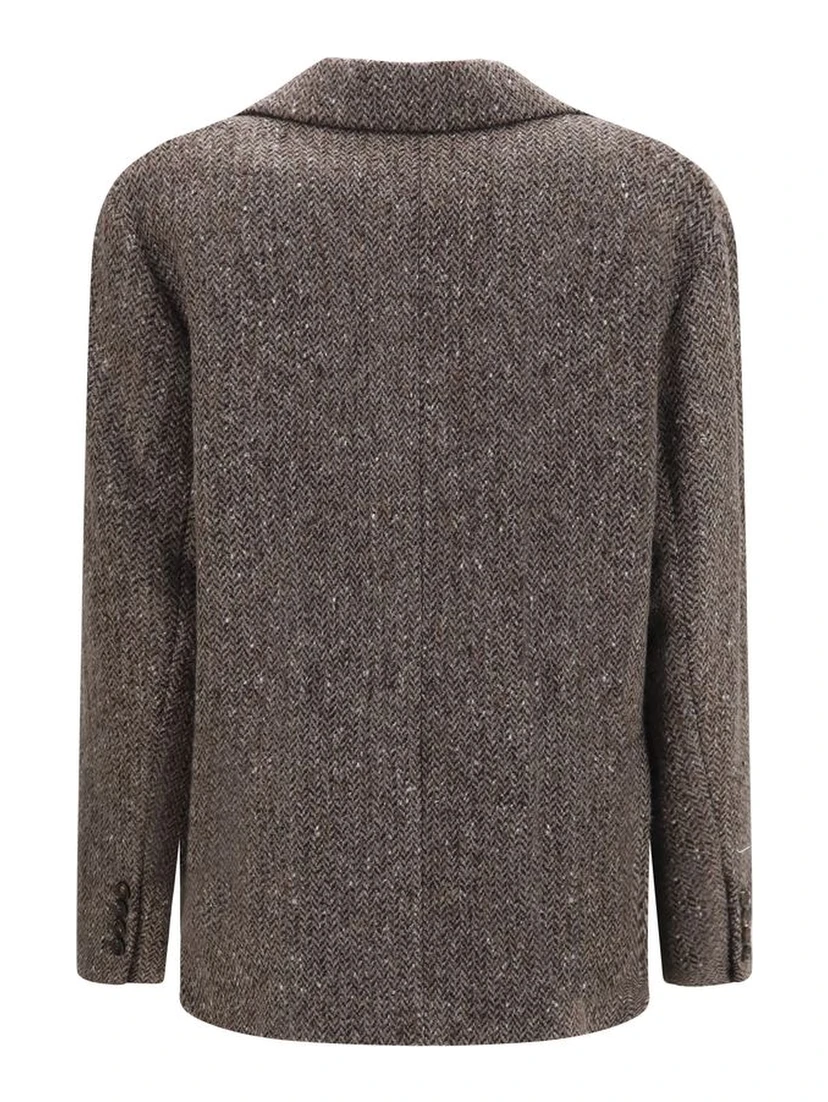 Brown Wool Oves Aries Biker Jacket