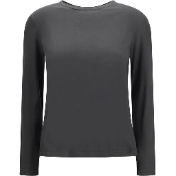 Gray Cotton Long Sleeve T-Shirt