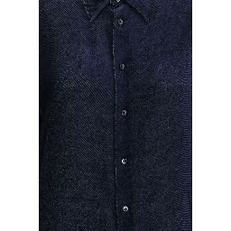 Blue Silk Dress Shirt