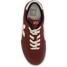 Bordeaux Suede Leather Low Top Sneakers