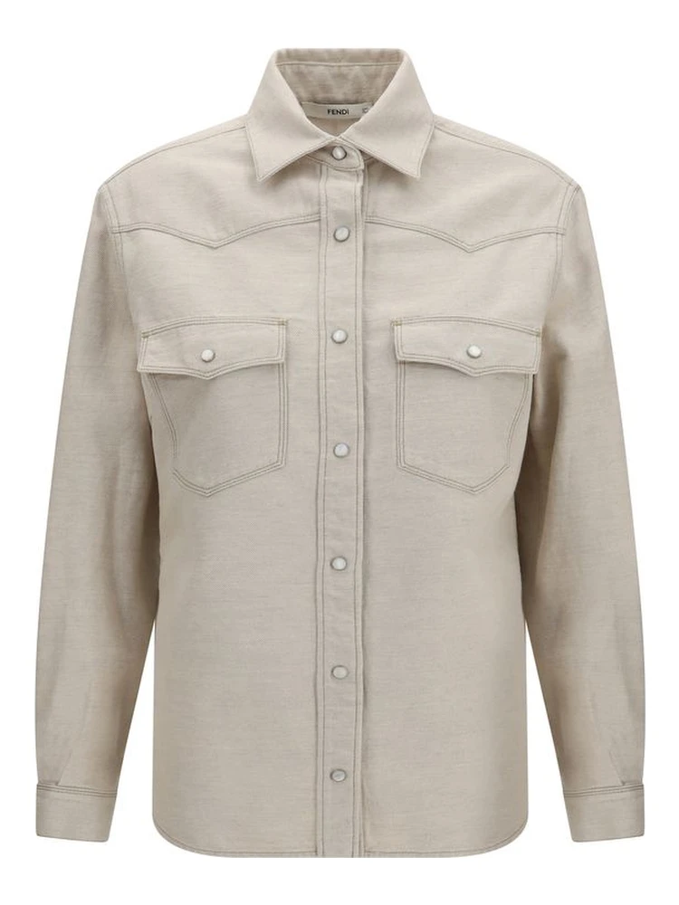 Beige Denim Shirt