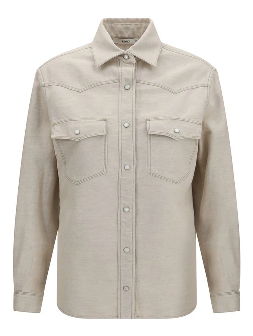 Beige Denim Shirt