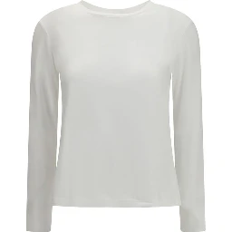 White Cotton Long Sleeve T-Shirt