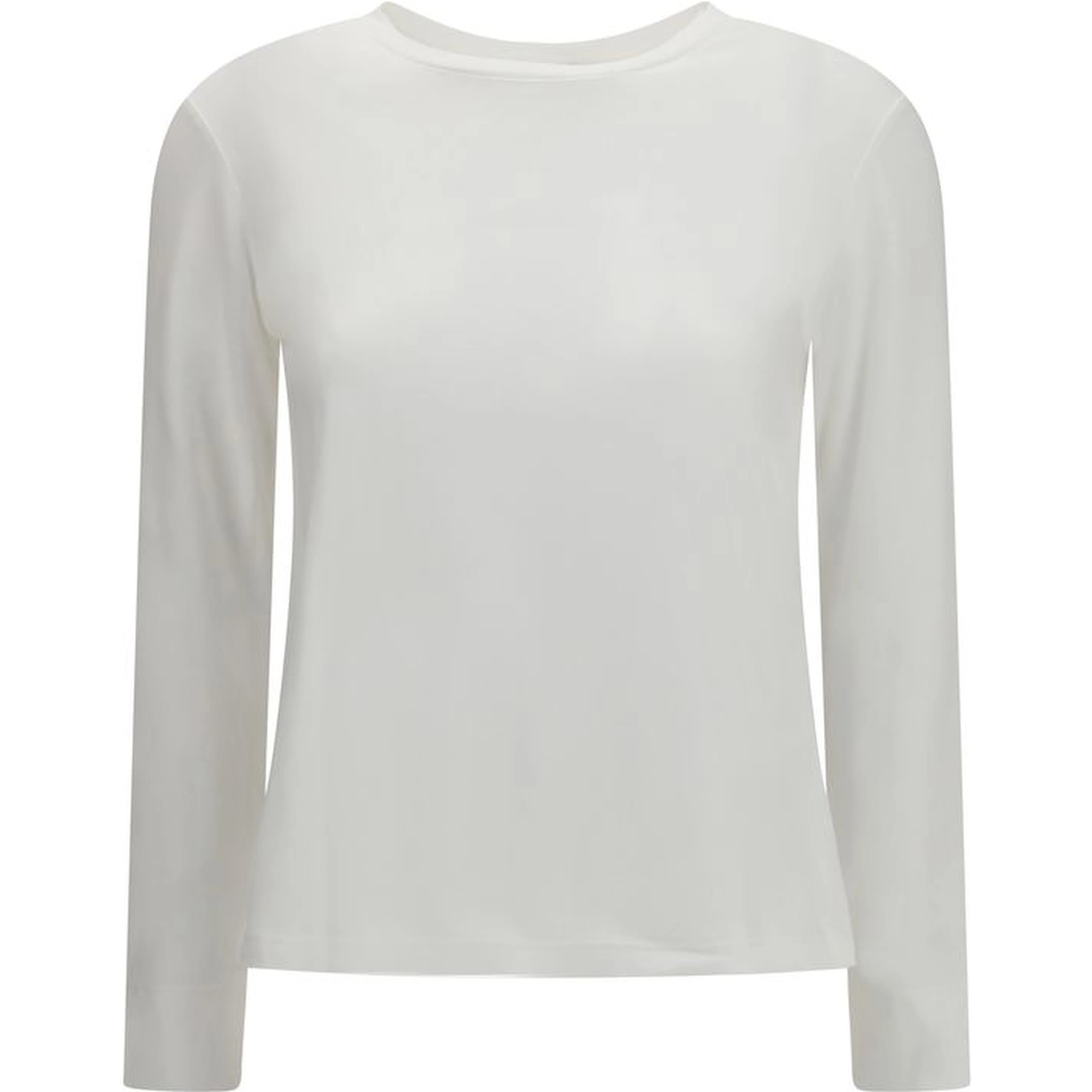 White Cotton Long Sleeve T-Shirt