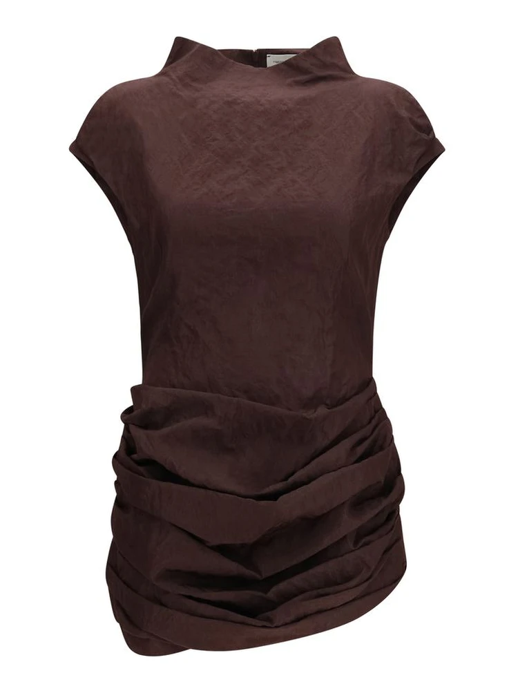 Brown Cotton Casual Dress