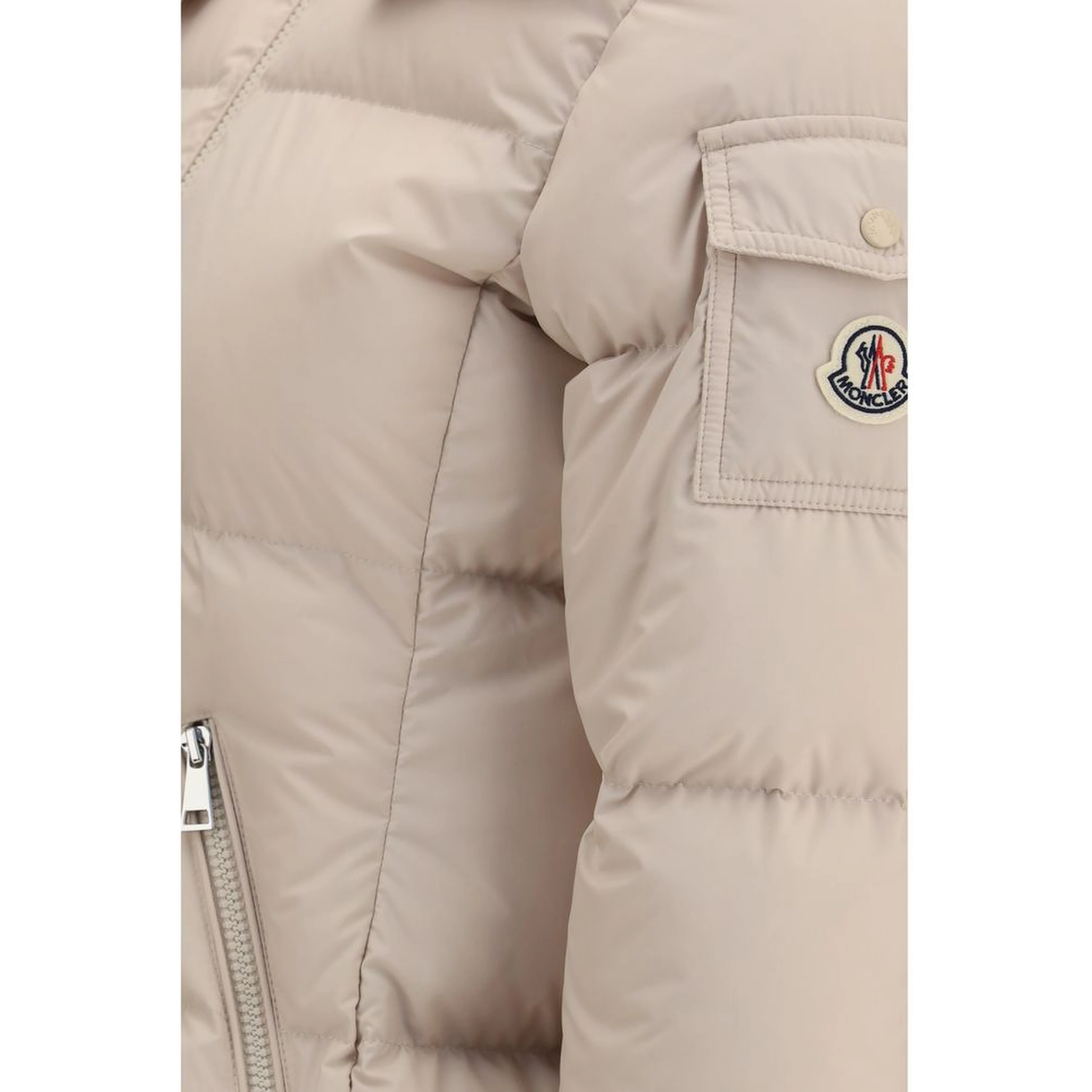 Beige Goose Down Shell Jacket