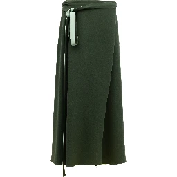 Women Silk Skirt in Dark Green