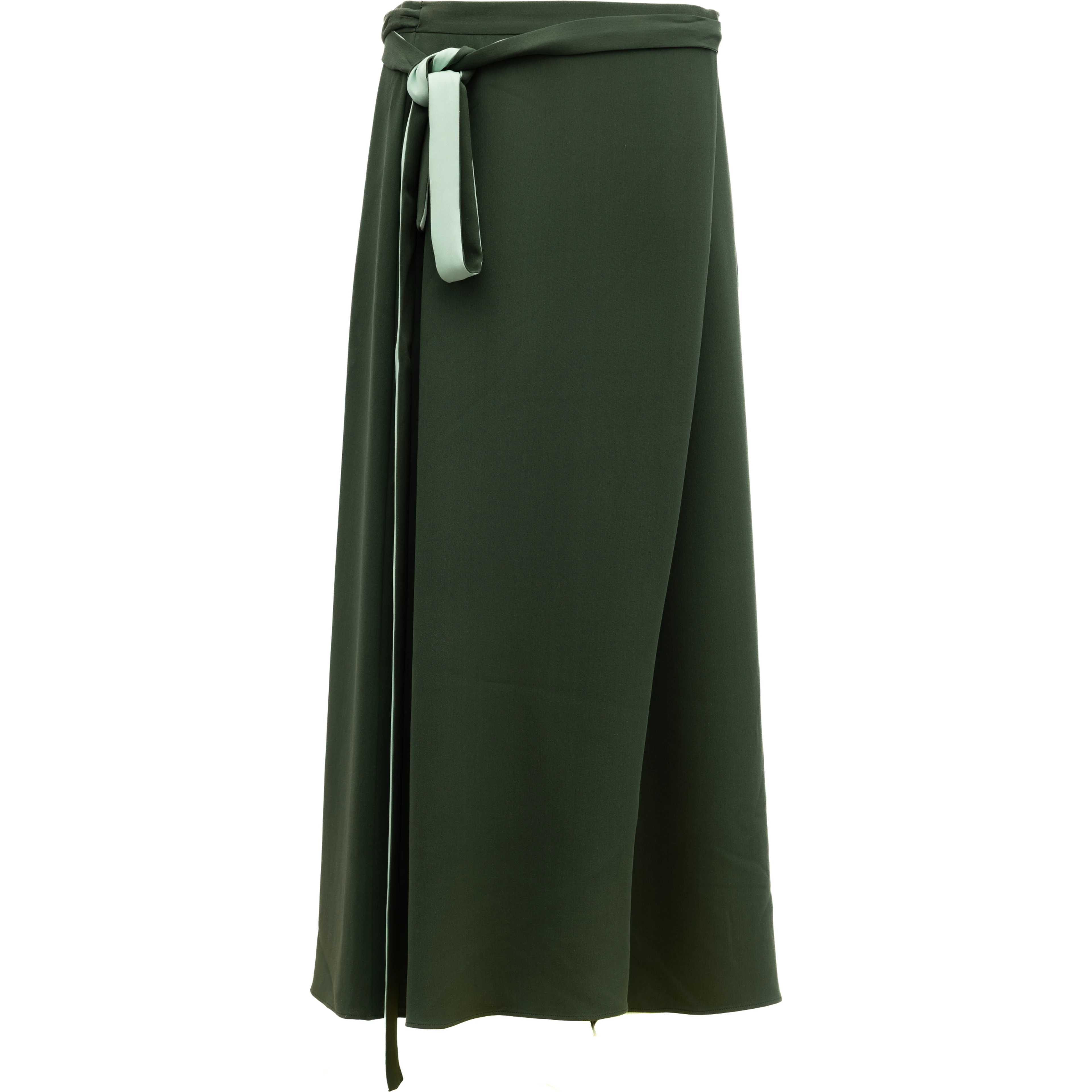 Women Silk Skirt in Dark Green