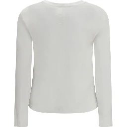White Cotton Long Sleeve T-Shirt