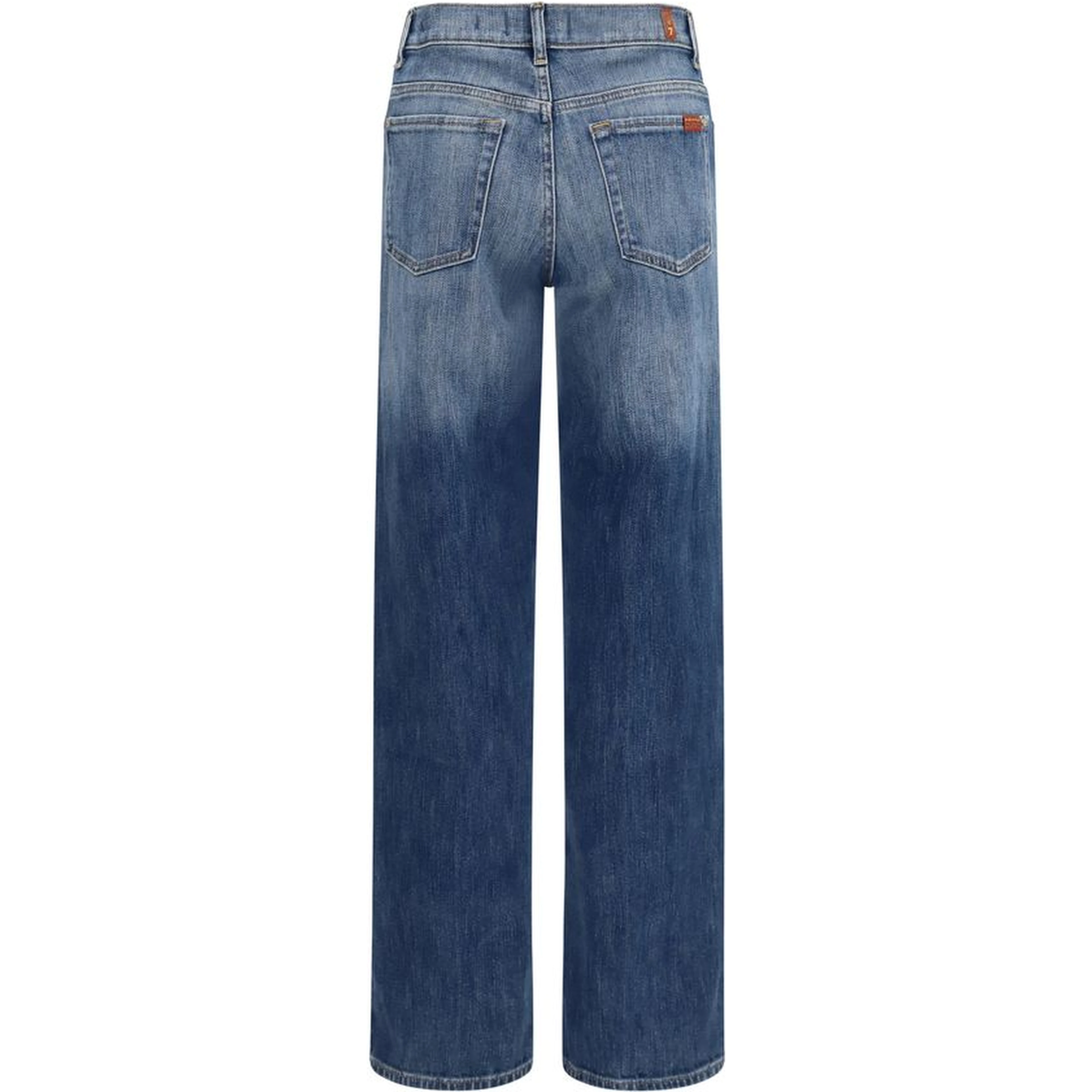 Blue Cotton Straight-Leg Jeans