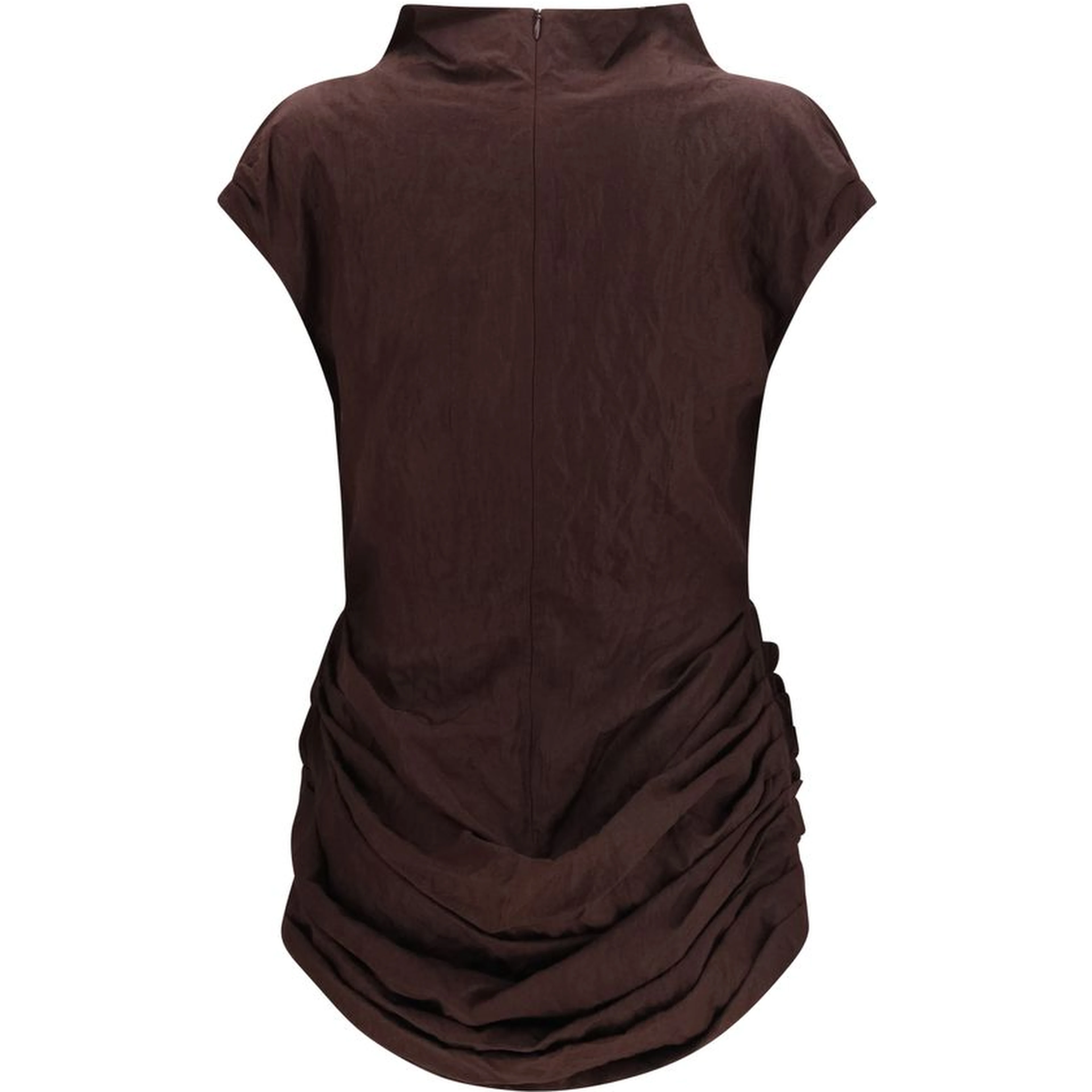 Brown Cotton Casual Dress
