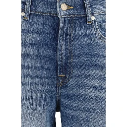 Blue Cotton Straight-Leg Jeans