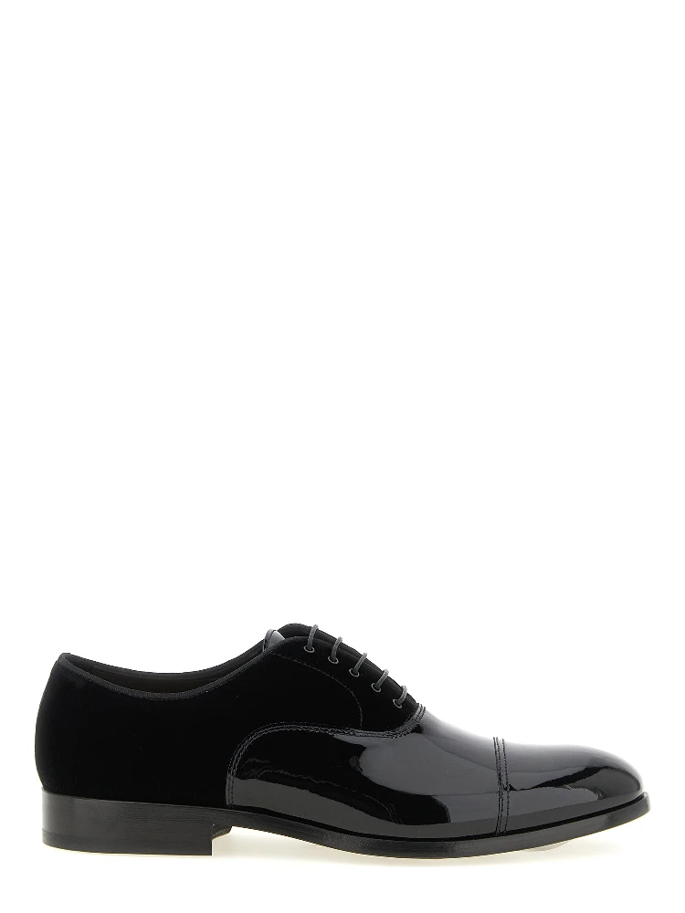 Black Lamb Leather Oxfords And Derbies