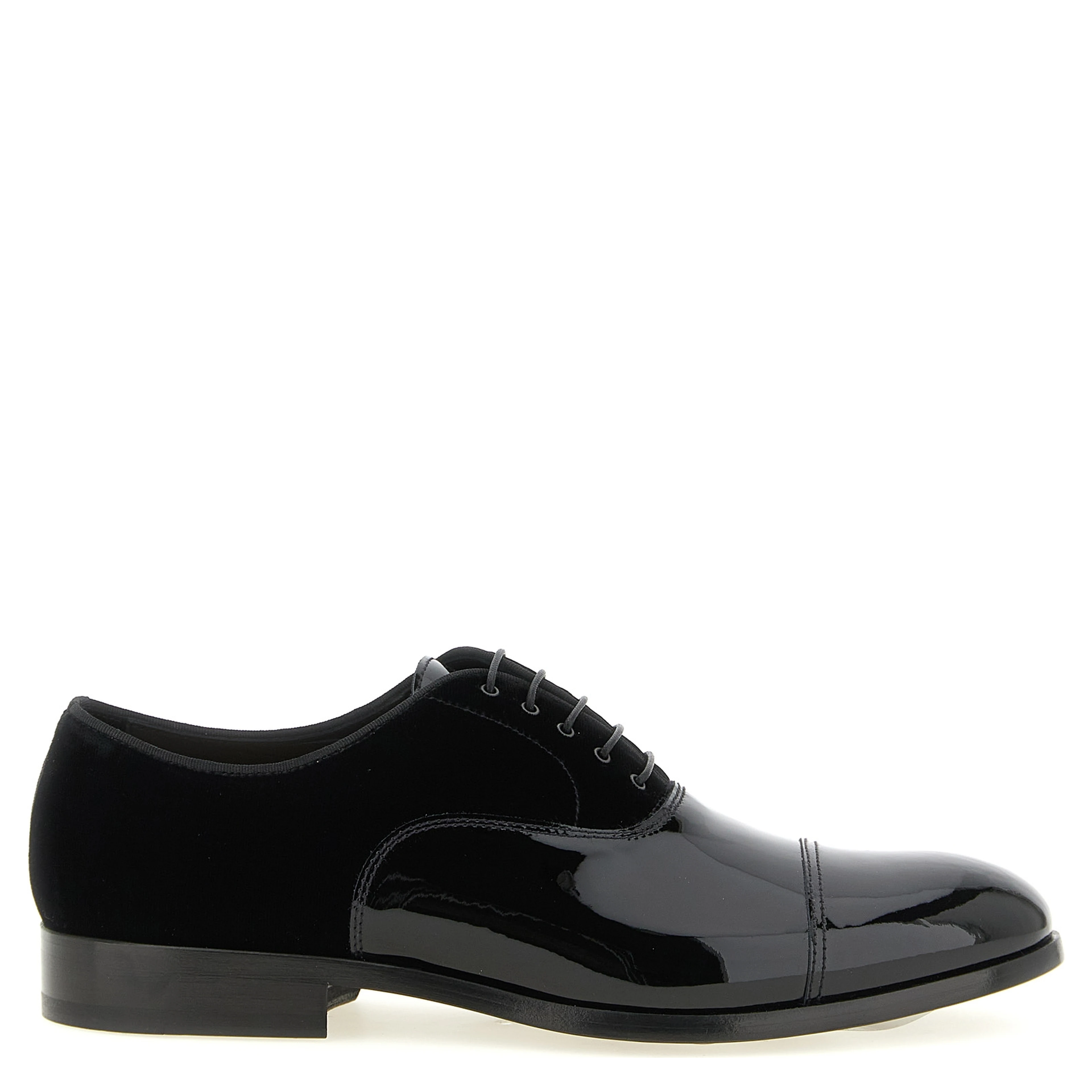 Black Lamb Leather Oxfords And Derbies