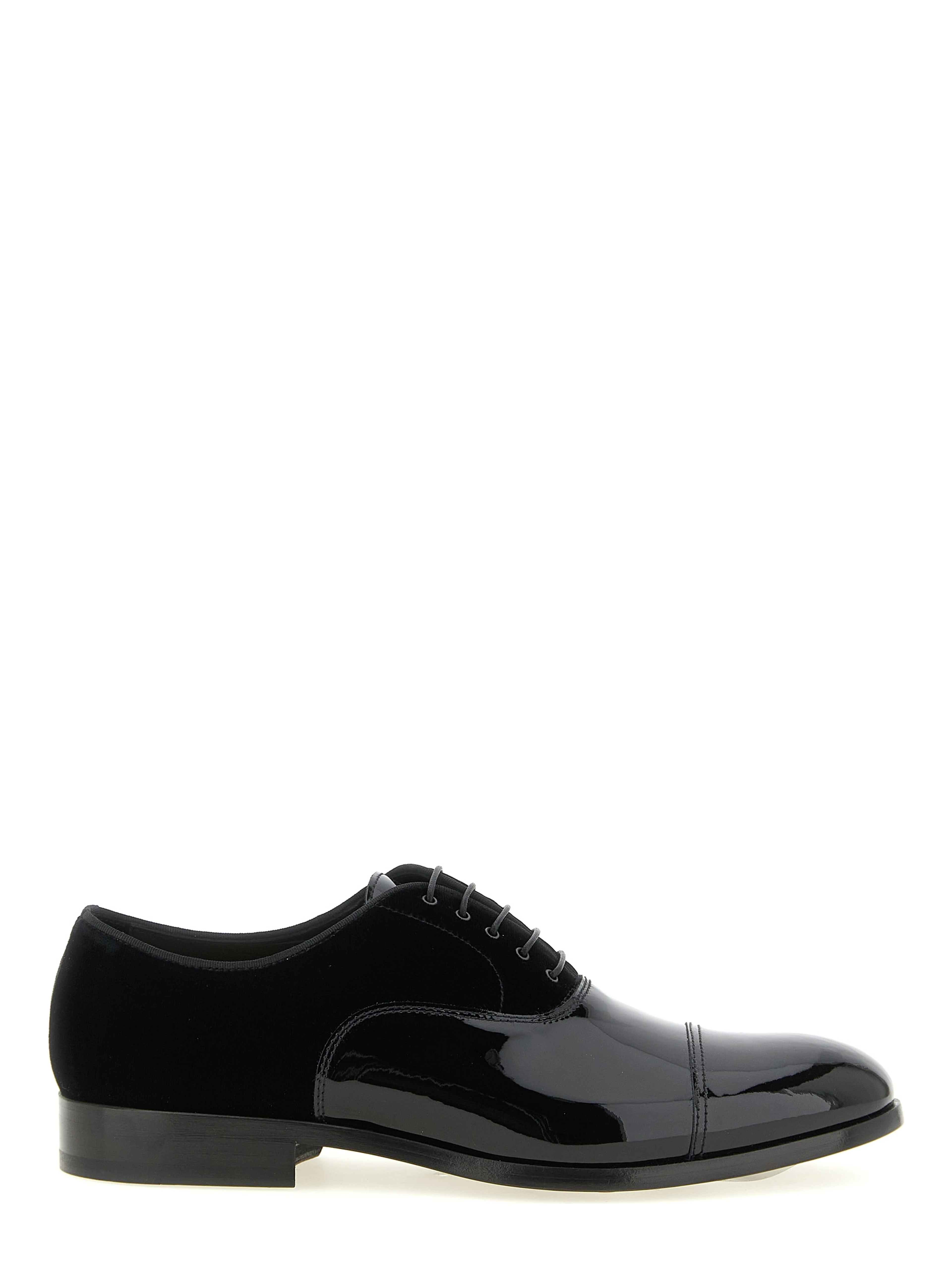 Black Lamb Leather Oxfords And Derbies
