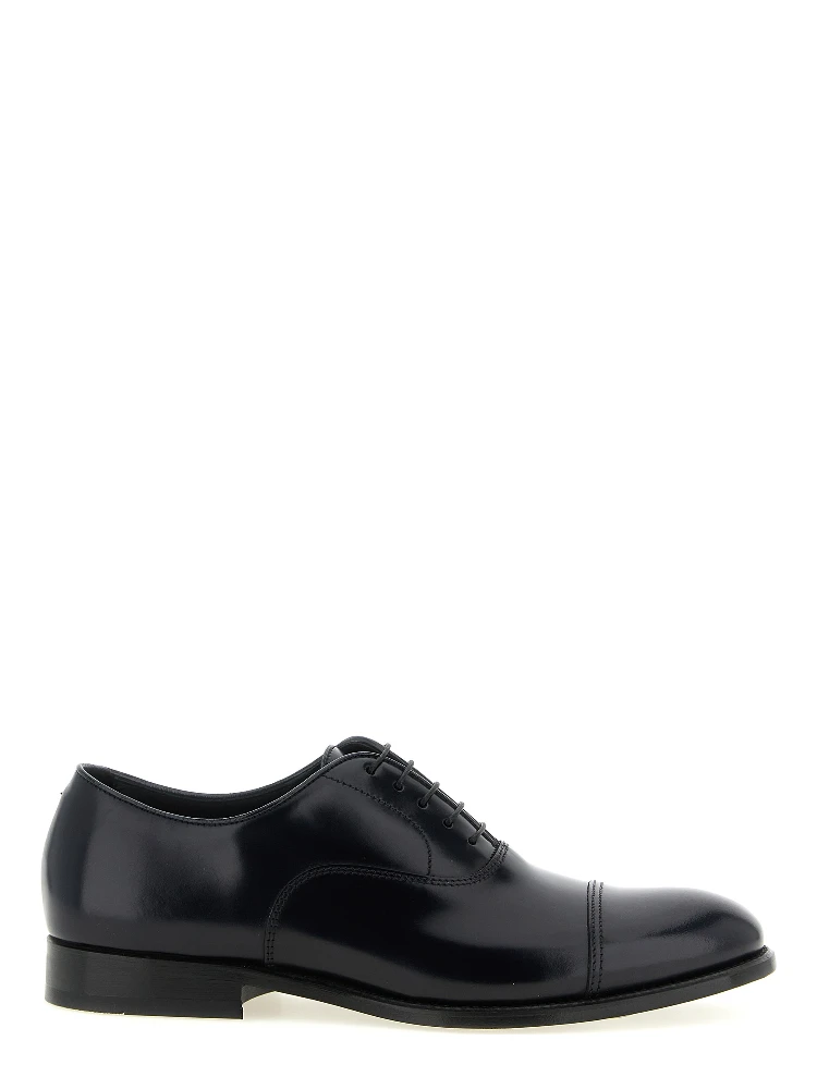 Black Lamb Leather Oxfords And Derbies