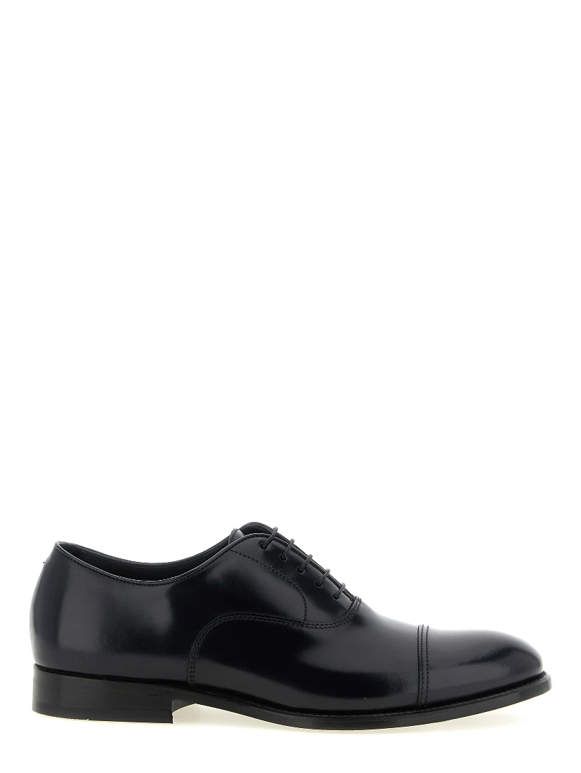 Black Lamb Leather Oxfords And Derbies
