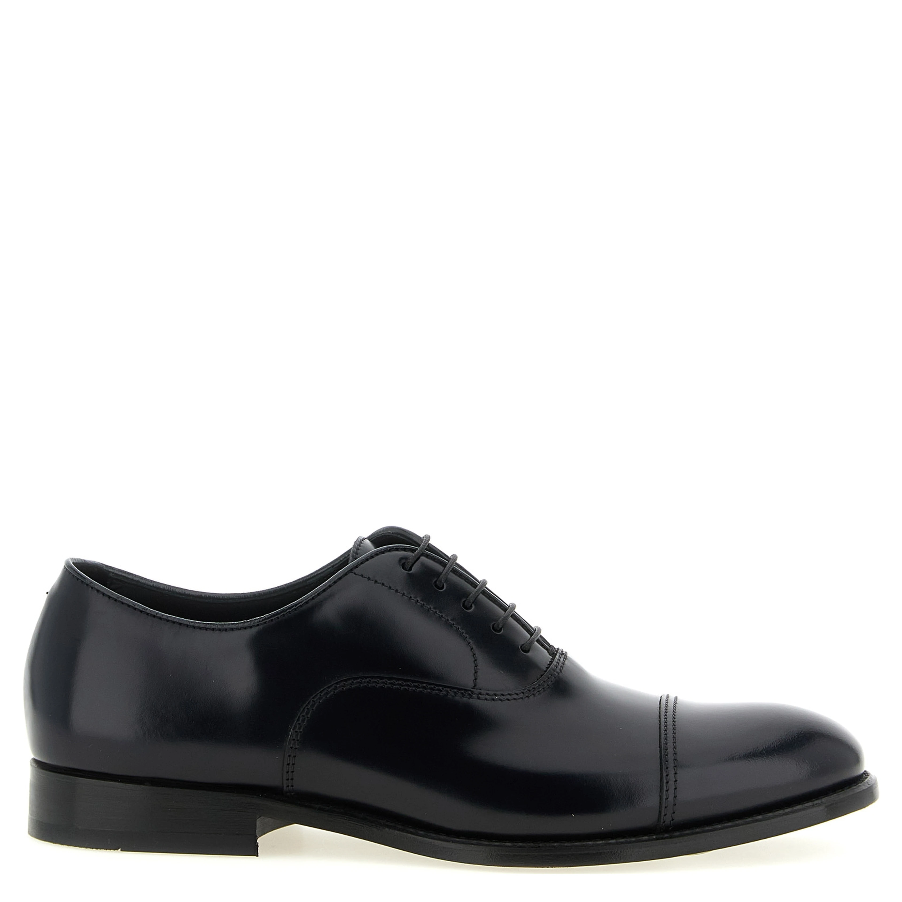 Black Lamb Leather Oxfords And Derbies