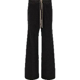 Black Cotton Flared Pants