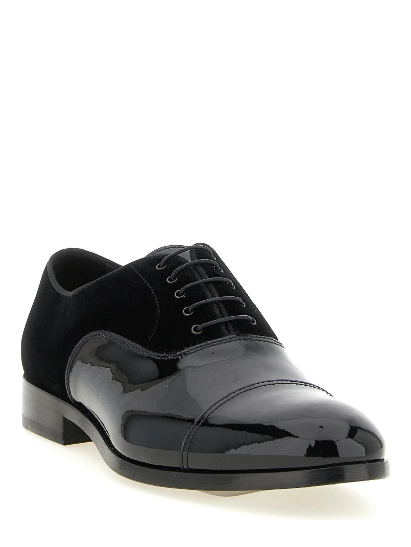 Black Lamb Leather Oxfords And Derbies