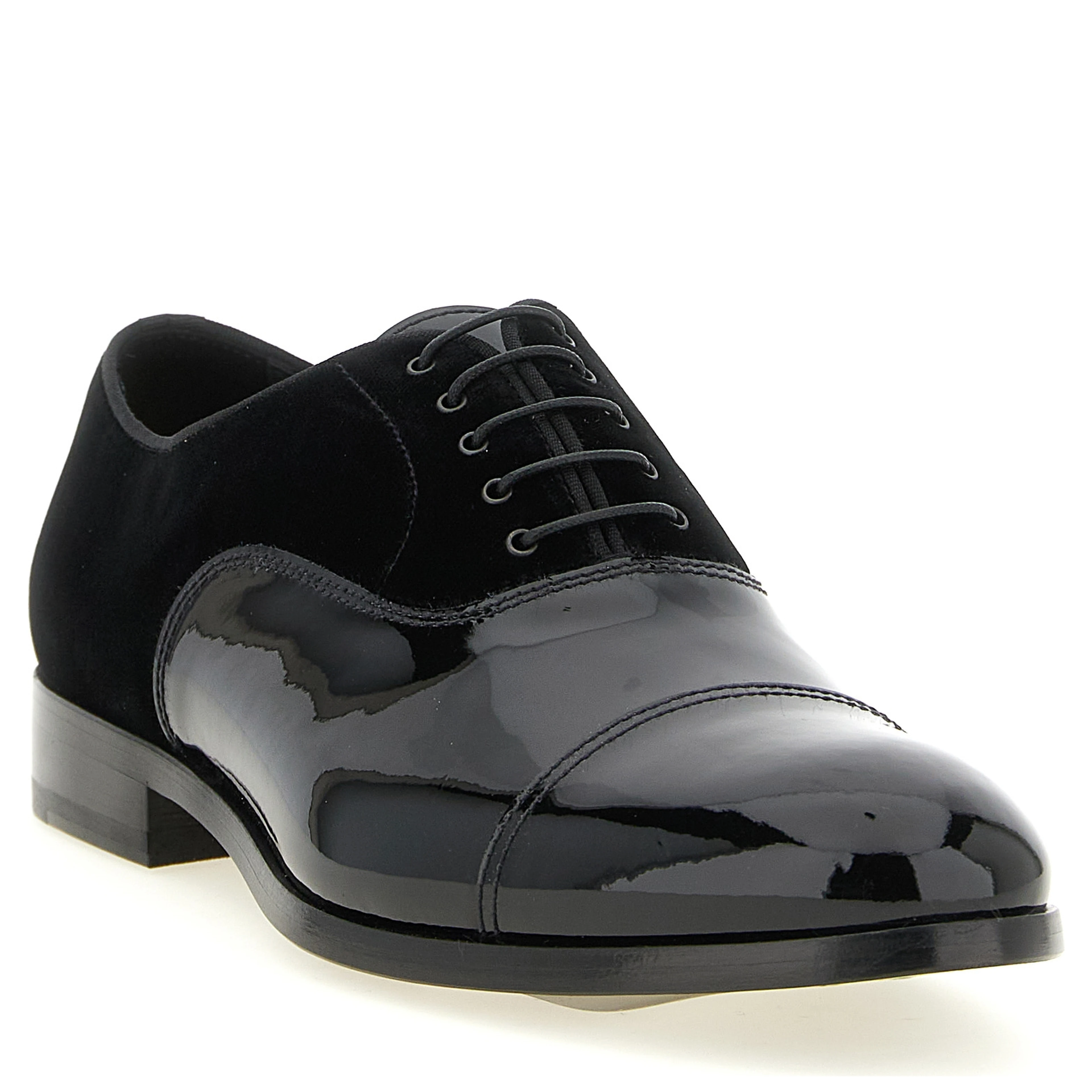 Black Lamb Leather Oxfords And Derbies