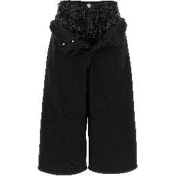 Black Cotton Cropped Jeans