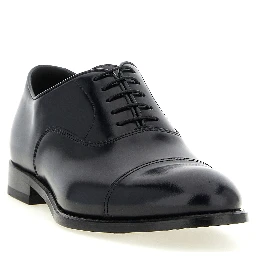 Black Lamb Leather Oxfords And Derbies