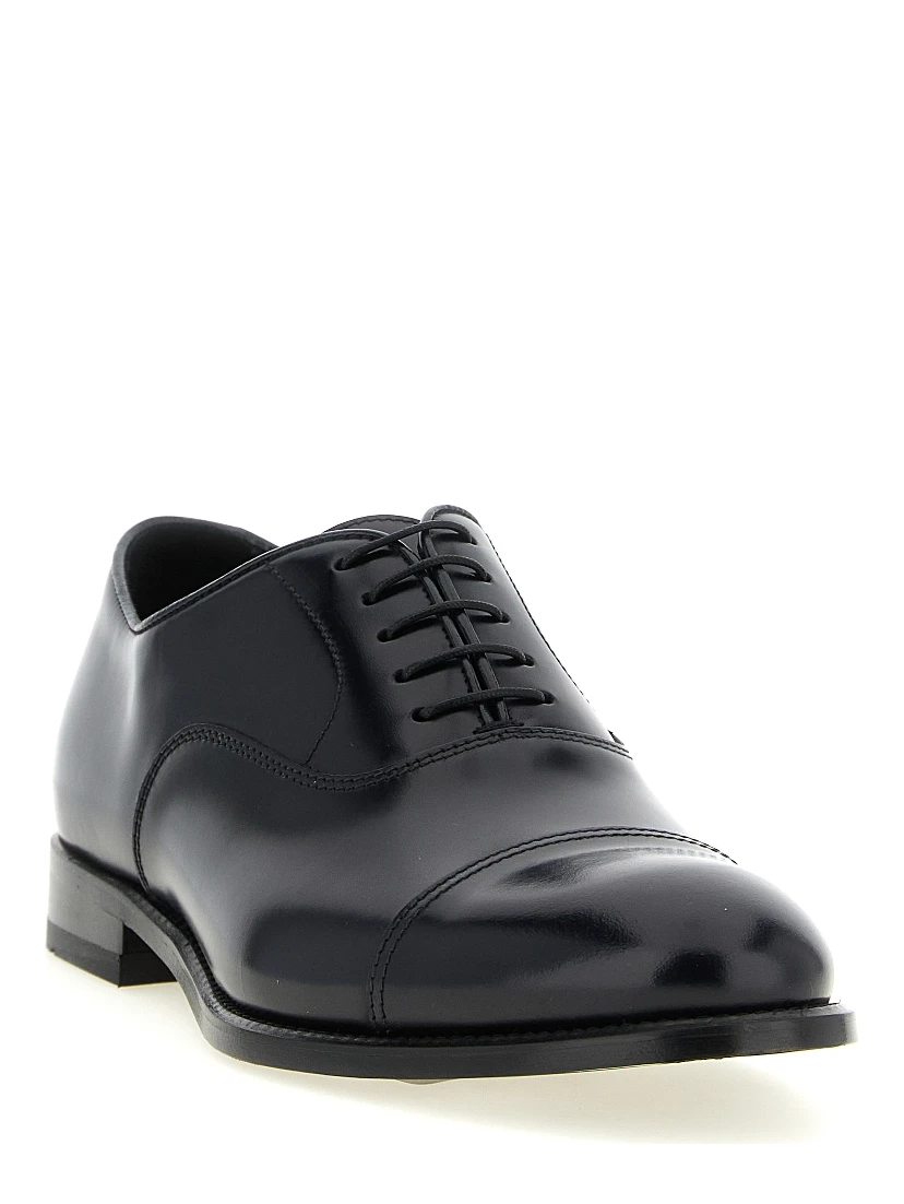 Black Lamb Leather Oxfords And Derbies