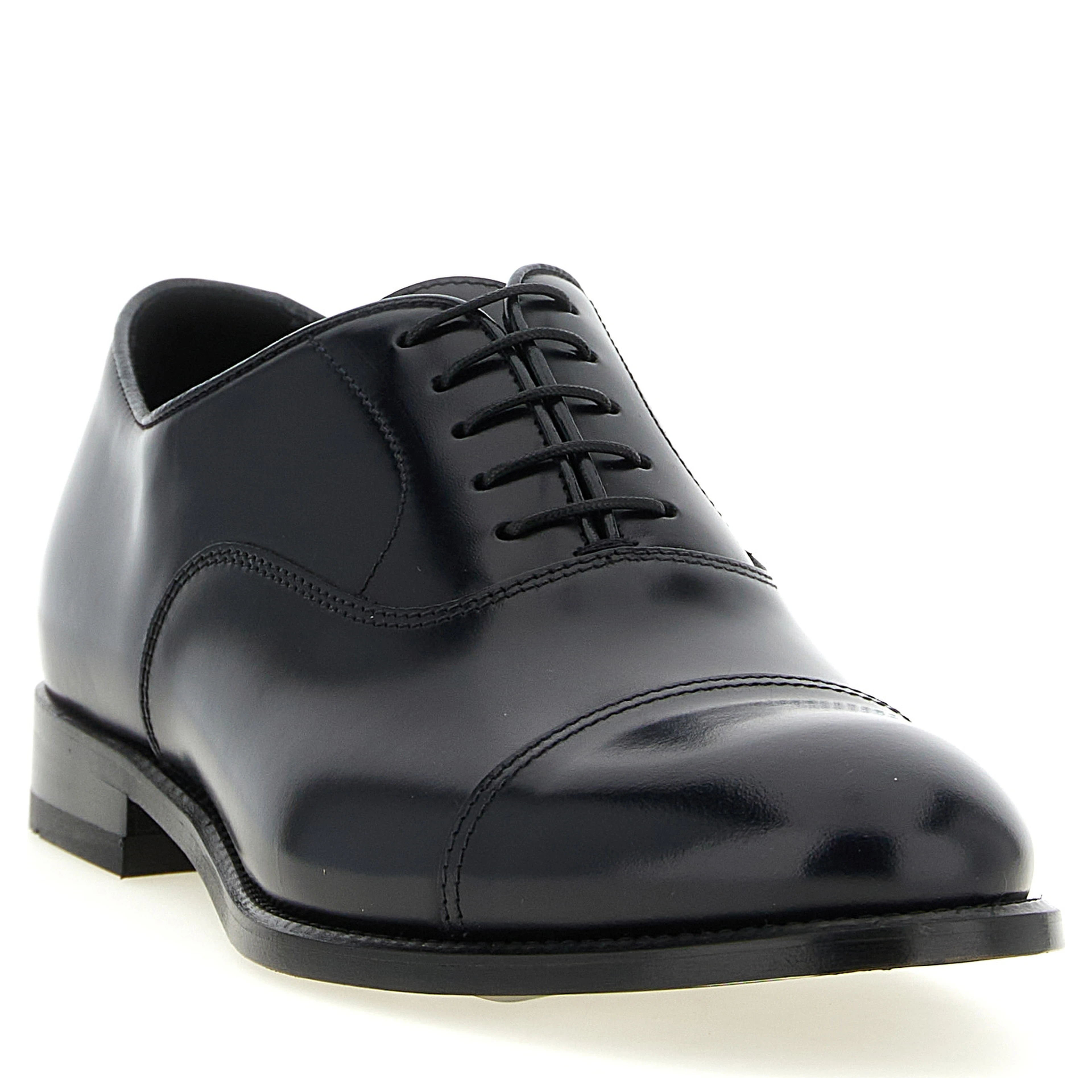 Black Lamb Leather Oxfords And Derbies