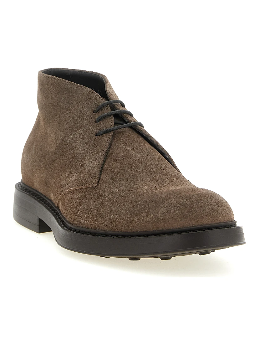 Brown Lamb Leather Ankle Boots