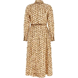 Beige Linen Midi Dress