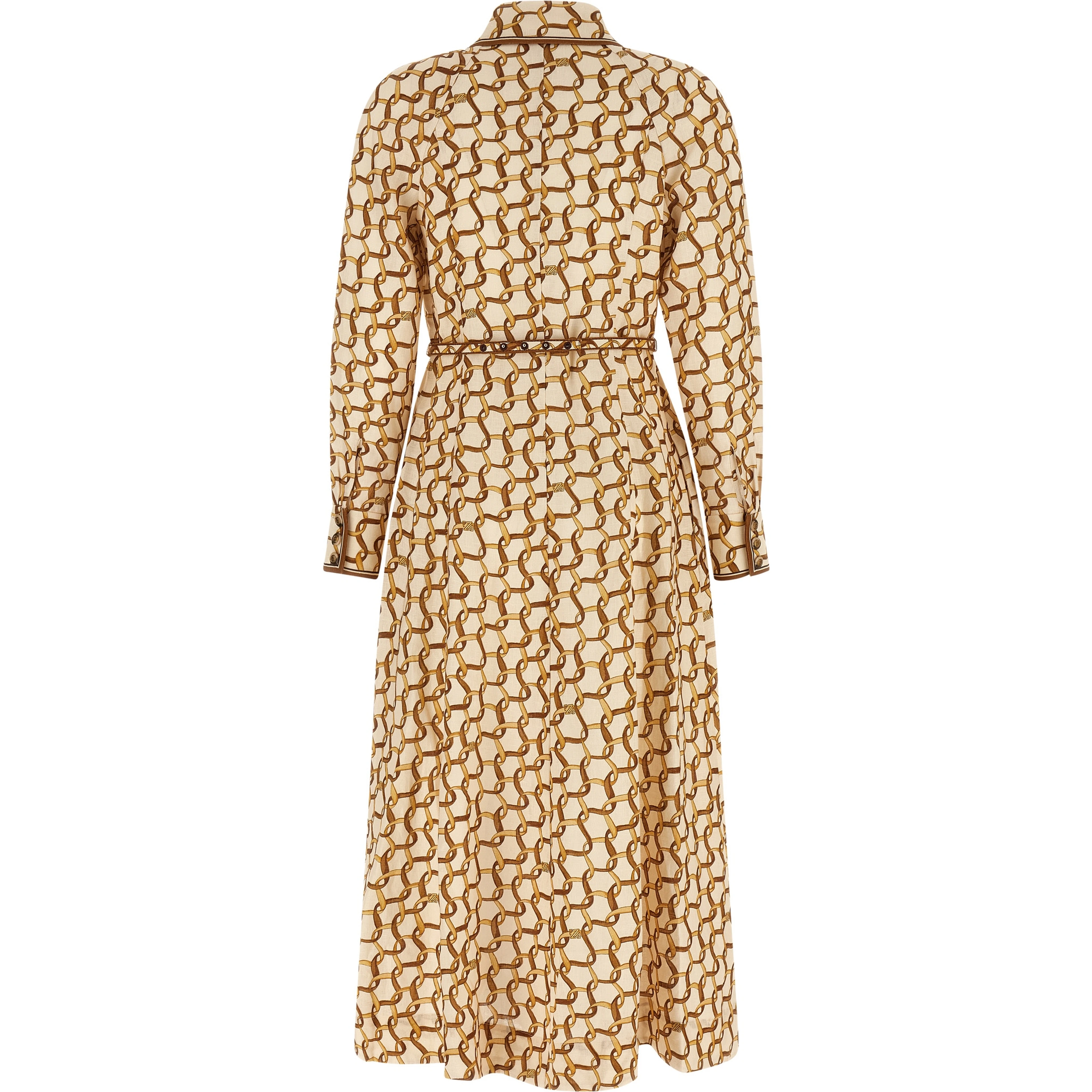 Beige Linen Midi Dress