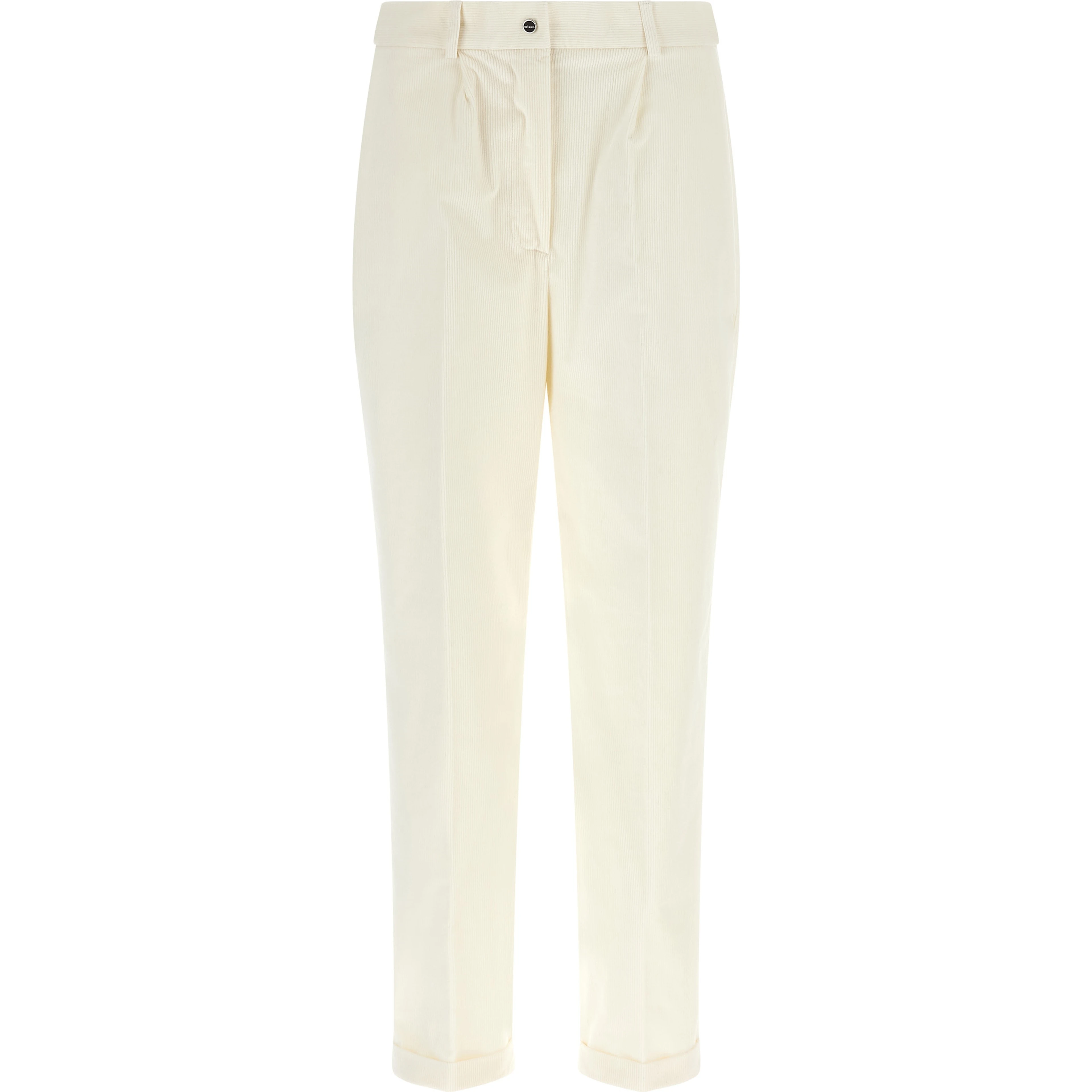White Cotton Casual Pants