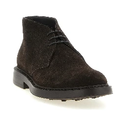 Brown Lamb Leather Ankle Boots