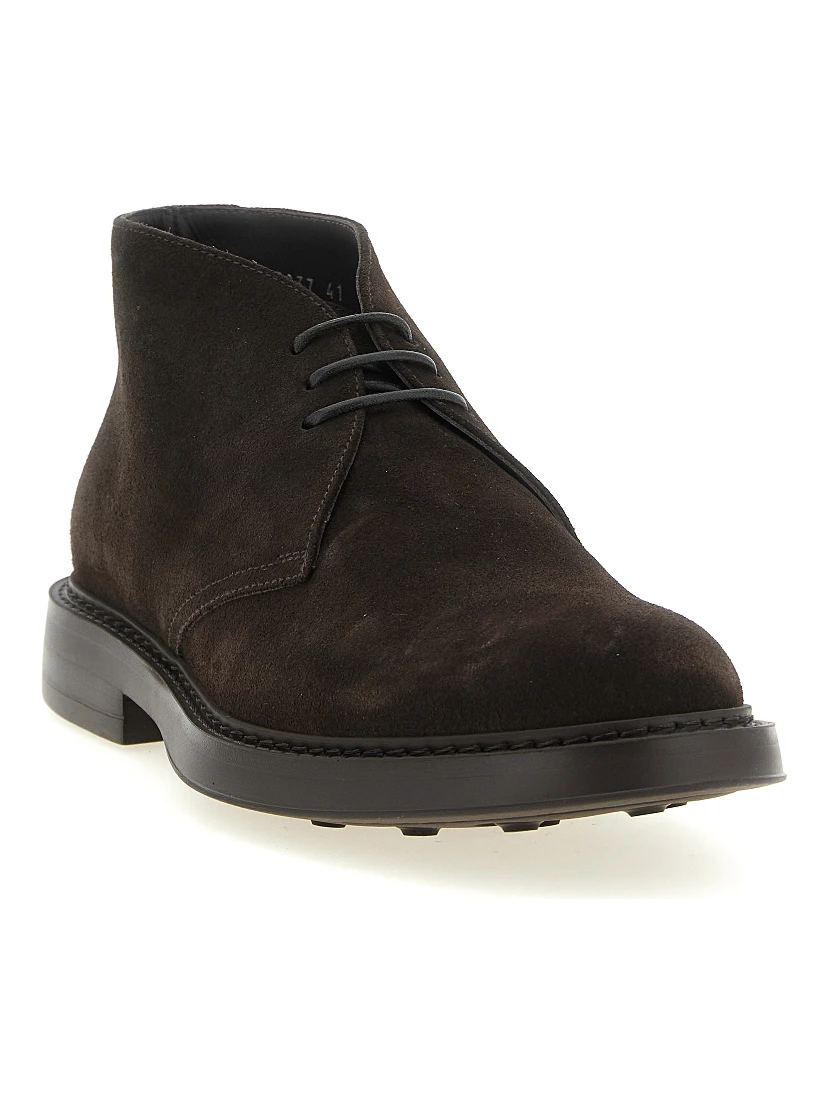Brown Lamb Leather Ankle Boots
