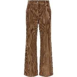Brown Cotton Casual Pants